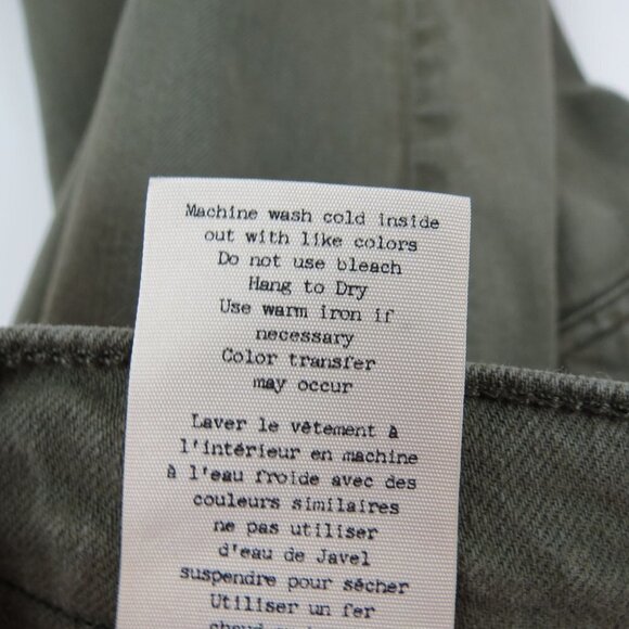 RAG & BONE Women's Green Mid Rise The Skinny Jeans in Distressed Fatigue 26 - Picture 10 of 10